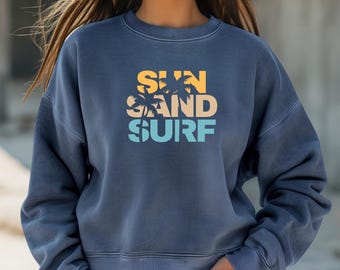 Sweat-shirt Comfort Colors, sweat-shirts à col rond pour femmes, sweat-shirt tendance, sweat-shirt surdimensionné, chemise rétro, cadeaux fille, chemises de vacances