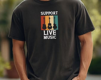 Music lover shirt, Unisex Support Live Music Tee, music lover gift, musician shirt, concert shirt,musician gift,festival shirt,music teacher