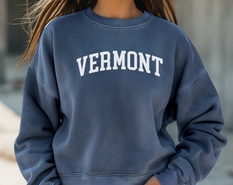Vermont Comfort Colors Relaxed Sweatshirt, Rundhals-Sweatshirt für Damen, Geschenk für sie, Geschenk für Outdoor-Fans, Oversize-Sweatshirt