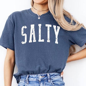 Camisa de verano con colores cómodos, camisa de playa salada, camisa de moda, camiseta retro, camisas de vacaciones, camisa holgada y holgada para mujer, regalos para niñas