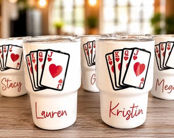 Custom Mini Stainless Steel Shot Glass Tumbler|Printed Design|Personalized Party Favor|Bachelorette,Girls Trip,Valentine|spring|4th of July