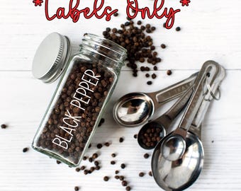 Labels | Custom Spice Jar Labels | Personalized Vinyl Spice Labels | Pantry & Kitchen Organization Decals