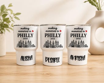 Personalized Mini Stainless Steel Shot Glass | Custom Party Favor | Bachelorette Gift, Girls Trip Cup, Birthday Favor, Wedding
