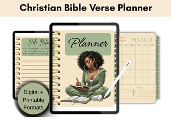Black Girl Digital Planner, Christian Planner