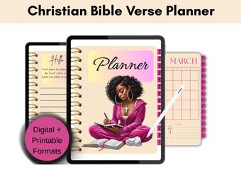 Black Girl Digital Planner, Christian Planner