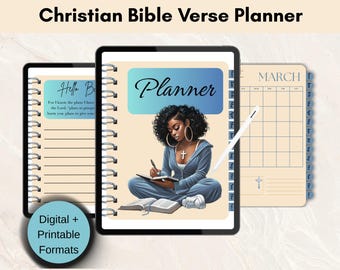Black Girl Digital Planner, Christian Planner