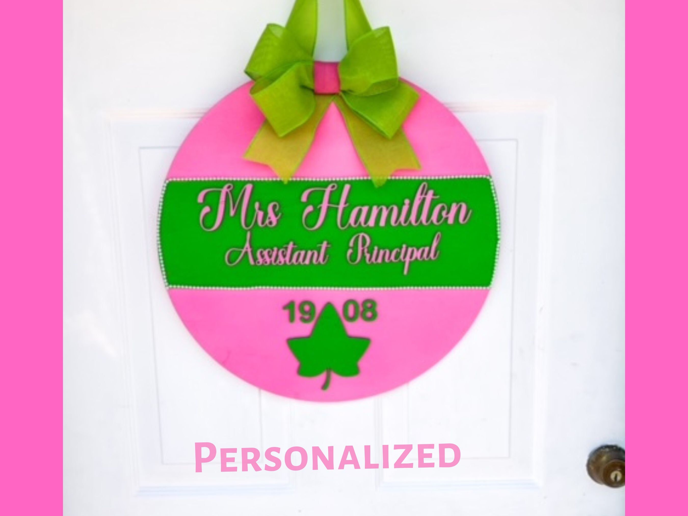 AKA Inspired Door Hanger, Wood Round - Etsy
