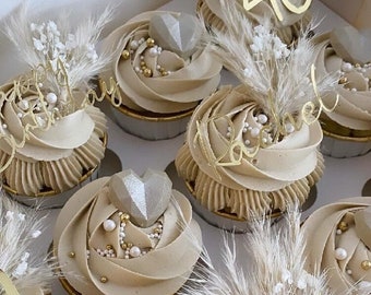 Cupcake Toppers | Cake Topper Flowers | Cupcake Flowers | Wedding Flowers | Wedding Cupcake Flowers | Wedding Decor | Boho | Boho Wedding