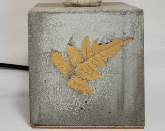 Concrete Desk Lamp with Organic Impression