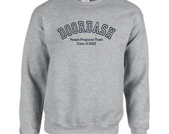 Embroidered Crewneck Sweatshirts - DOORDASH - Custom Sweatshirst