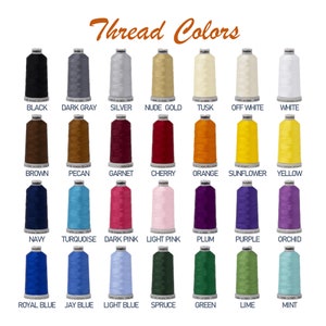 Embclothes thread colors for custom embroidered sweatshirts, hoodies, matching outfits.