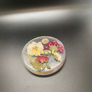 Handmade Resin Coaster: Dried Flowers, Mum/Nan Gift Nan custom