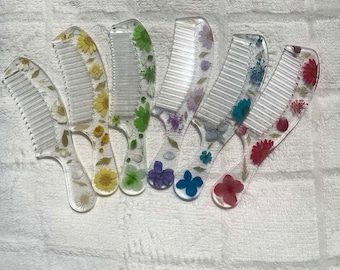 Handmade Resin Flower Combs