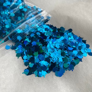 Mittelfinger Form Glitter - Teal Blau Holographisch