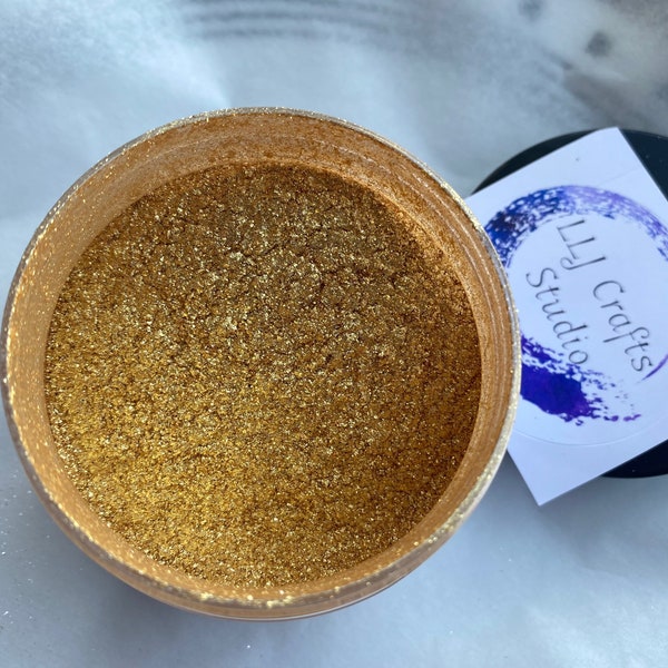 1 Ounce Sparkling Gold Mica Powder - For Soap, Resin, Crafts, Cosmetics