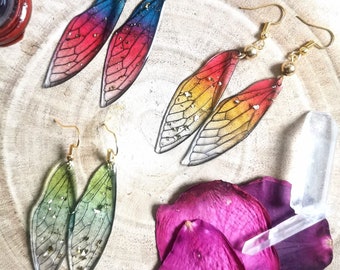 Ohrringe FEENFLÜGEL Elfenflügel- Fairy Wings, Earrings, Butterfly, Magic, Witchcraft, Wicca, Fantasy, Resin