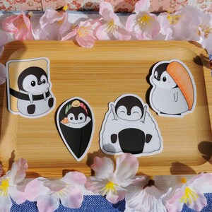 Pegatinas de pingüinos de sushi
