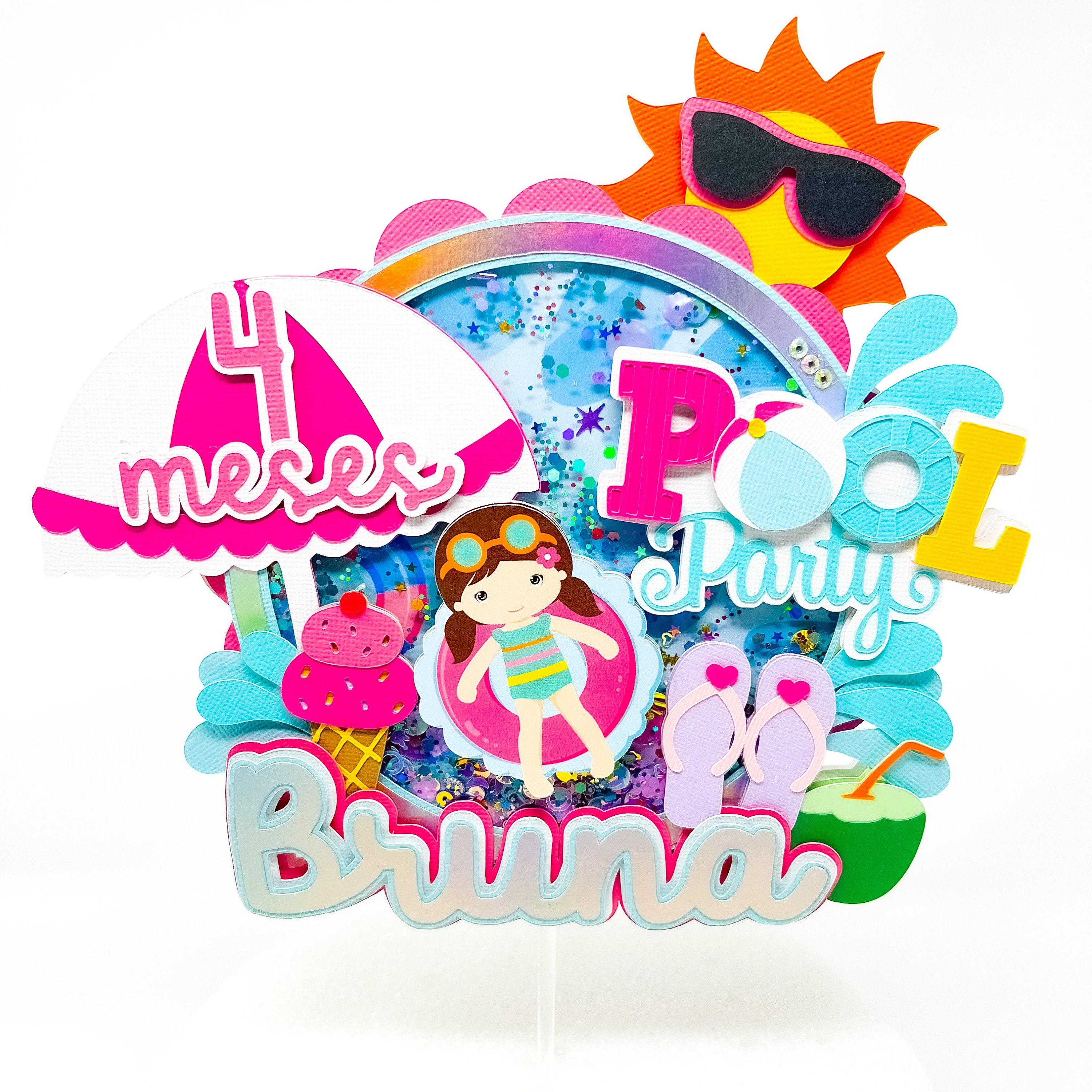 Pool Party Cake Topper Birthday Decor Etsy Uk