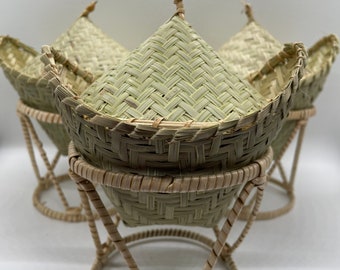 Lao/Thai mini bamboo rice baskets.  Perfect for serving single servings of sticky rice!  Perfect gifts!