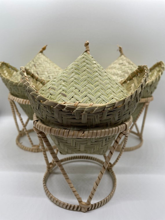 Small Mini Bamboo Steamer Basket for Party Favors, 4 Inches