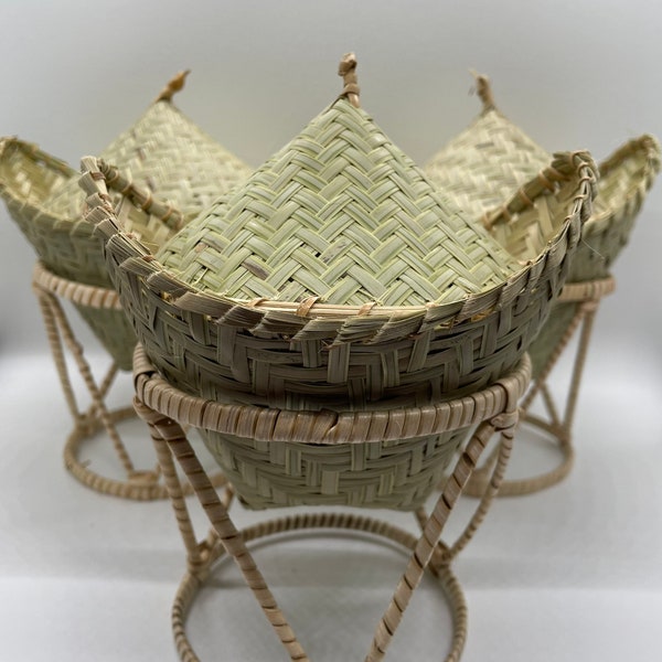 Lao/Thai mini bamboo rice baskets.  Perfect for serving single servings of sticky rice!  Perfect gifts!