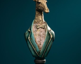 Decoración de jirafa / Jirafa única / Decoración del hogar / Amante de las jirafas / Ricamente decorada / Jirafa de resina / Modelos de animales / Ambiente de bosque