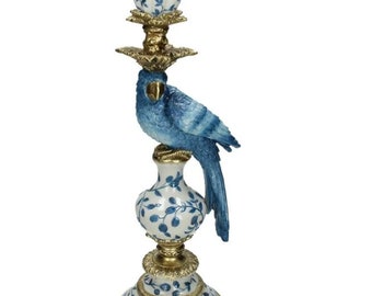 Bougeoir Oiseau bleu | Bougeoir de table fait main | Décoration d'intérieur | Cadeau pour les amateurs d'oiseaux | Cadeau chandelier | Bougies et bougeoirs