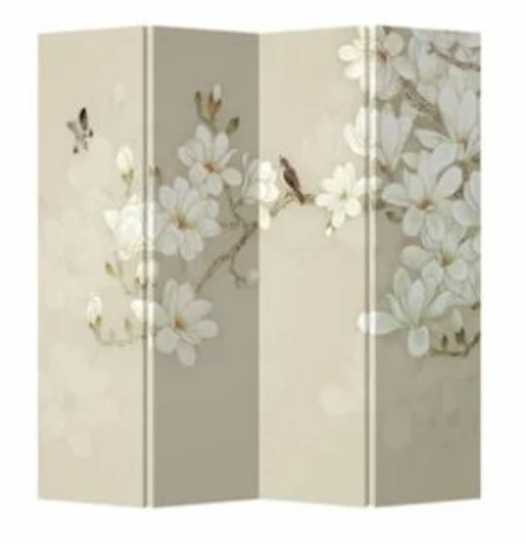 4 Panel Room Divider Oriental Design Partition for Home & Office Mini
