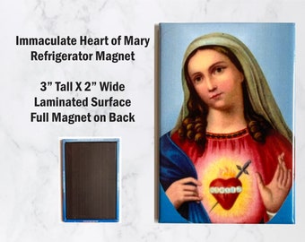 Immaculate Heart of Mary Magnet fridge magnet Religious magnets catholic magnets Immaculate Heart of Mary Sacred Heart of Jesus
