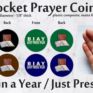 Bible in a year Just press play prayer coin lenten devotional BIAY medallion bible study incentive Father Mike