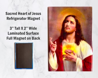 Sacred Heart of Jesus Magnet lenten devotional refrigerator Religious magnet catholic magnet Immaculate Heart of Mary Sacred Heart of Jesus