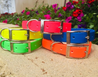 DOG PET COLLAR Lead Waterproof Bright Soft Working Farm Animal Durable pvc Adjustable