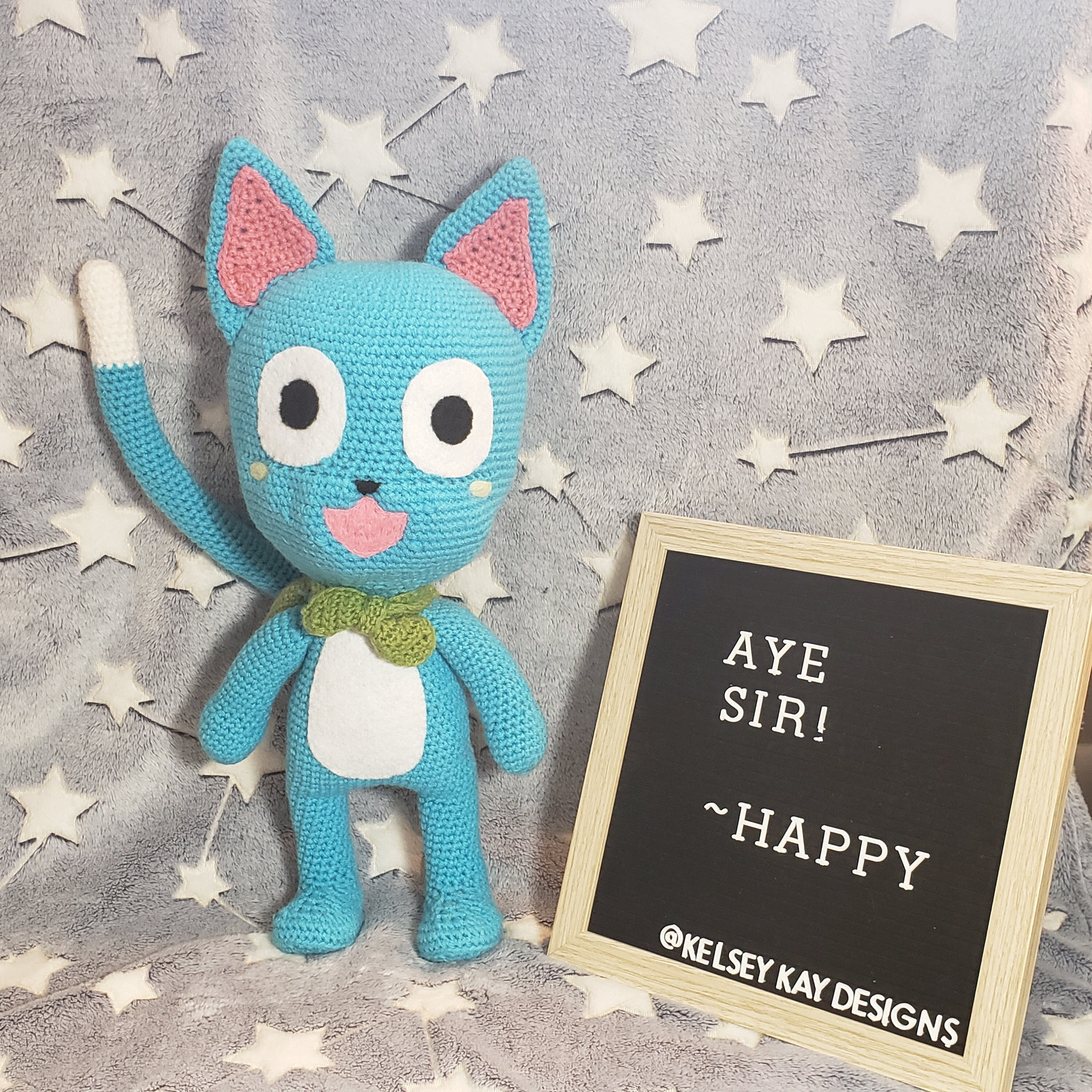 Fairy Tail Cat Happy Crochet Pattern - Etsy, image size:3000x3000