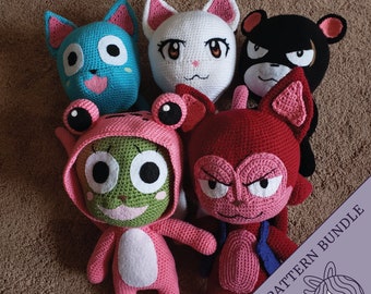 Fairy Tail Cats Crochet Patterns Bundle