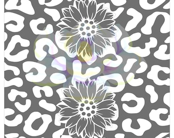 Seamless Cheetah Sunflower Precut (Double Sided Adhesive)