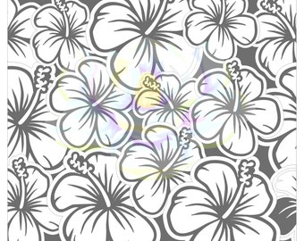 Seamless Mixed Size Hibiscus (Double Sided Adhesive)