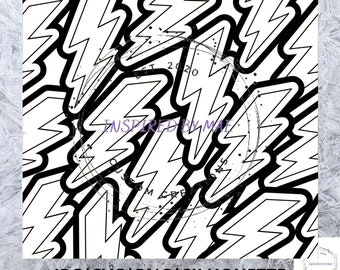 Lightening Bolt Glitter Burst Template