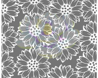 Seamless Sunflower Precut template (Double Sided Adhesive)