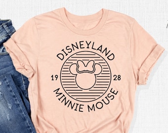 Disneyland Minnie Mouse 1928 T-Shirts, Disney Minnie Head Shirt, Disney Minnie Outfit, Disneyland Trip Woman Tee Gift, Minnie Mouse 1928 Tee