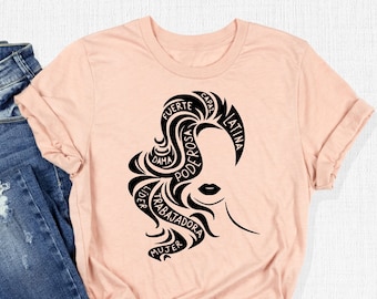 Empowered Latina T-Shirts, Mexican Shirt, Hispanic Shirt, Hispanic Heritage Month, Gifts for Women, Fierce Latina Shirt, Spanish Wording Tee