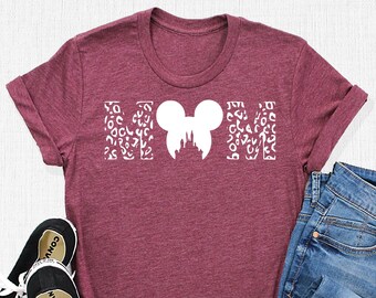 Leopard Mom T-Shirt, Mickey Mouse Ear Shirt, Motherhood Outfit, Disney Castle Mom Tee, Cool Mom Life Shirt, Mother's Day Shirt, Gift For Mom