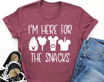 Disney I'm Here For The Snacks Shirt, Disney Vacation Shirt, Disney Family Shirt, Disneyland Shirt, Theme Park Shirt, Disneyland Trip Shirt