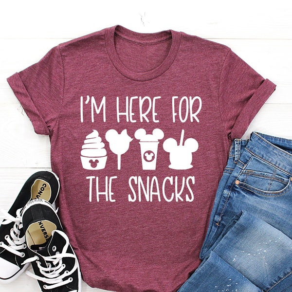 Disney I'm Here For The Snacks Shirt, Disney Vacation Shirt, Disney Family Shirt, Disneyland Shirt, Theme Park Shirt, Disneyland Trip Shirt