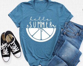 Hello Summer Shirt, Summer Shirt, Summer Vacation Shirt, Summer Vibes Shirt, Summer Beach Shirt, Beach Vacation Shirt, Watermelon Shirt