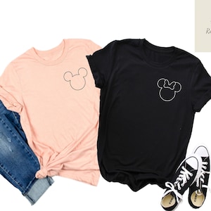 Pocket Mickey Minnie Head Shirt, Mickey Minnie Head Shirt, Mickey Minnie Ear Shirt, Disney Mickey Minnie Shirt, Disney Trip Shirt