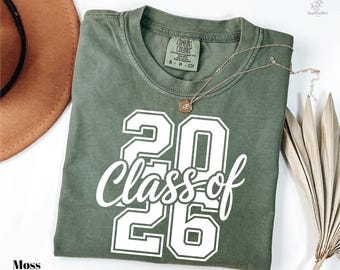 Camiseta Comfort Colors® de la Clase 2026, Camiseta universitaria de la Clase 2026, Regalo de Graduación 2026, Camiseta de Graduación 2026, Camiseta de Preparatoria 2026