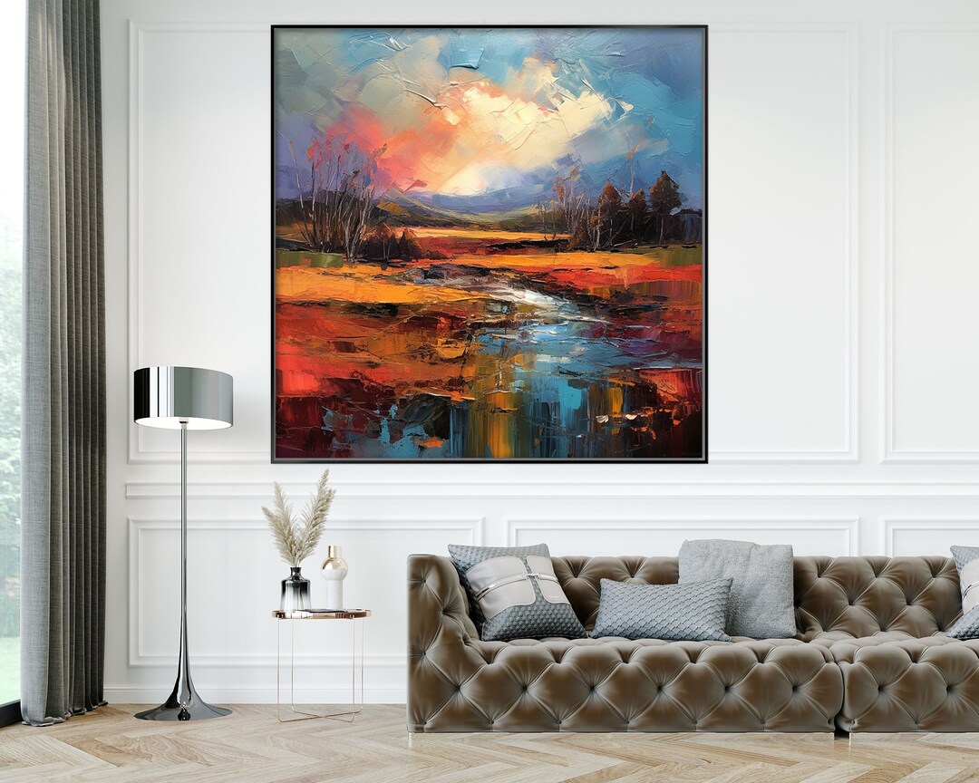 Photo inspiration: Fresh Look at River Scenery 100 Handmade Textured Art Acrylic Abstract Oil
