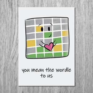 You Mean The Wordle To Us | Valentine&#39;s Day Card | Downloadable Card | Printable Card | Instant Download | Greeting Card | Anniversary Card