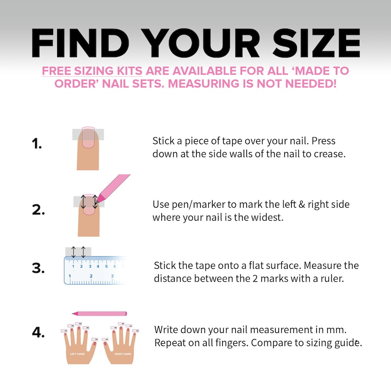 how to measure your nails for press on nails