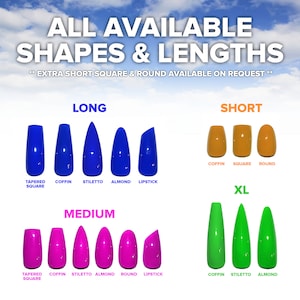 all available shapes for press on nails